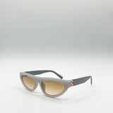 Retro Oval Sunglasses in Light Grey