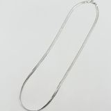 Slim Snake Chain Necklace in Silver