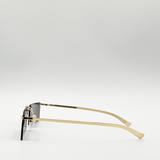 Frameless rectangle sunglasses with metal arms
