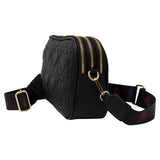 Heart Quilted Crossbody Camera Bag in Black