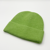 Ribbed Beanie Hat In Green