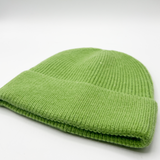 Ribbed Beanie Hat In Green