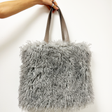 Grey Shaggy Fur shopper bag