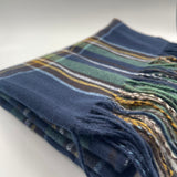 Tartan Woven with Tassels Blue Multi