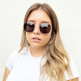 Metal Frame Aviator Style Square Sunglasses