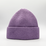 Ribbed Beanie Hat In Purple