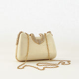 White Shimmer Grab Bag with Double Chain Strap