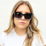 Plastic Oversized Frame Square Sunglasses
