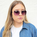 Silver Aviator Sunglasses with Metal Frames