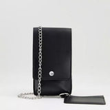 Rectangle PU Leather Crossbody Bag with Chain Strap