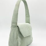 Ariana Mini Shoulder Bag In Corduroy in Mint