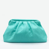 Bianca Aqua Woven Clutch Bag
