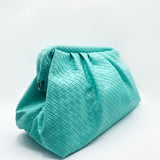 Bianca Aqua Woven Clutch Bag
