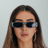 Perforated Rectangle Sunglasses In Black
