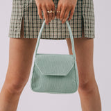 Ariana Mini Shoulder Bag In Corduroy in Mint
