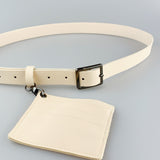 PU Leather Belt with Dettachable Card Holder