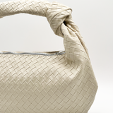 Woven Grab bag with Knotted Strap in unbleached