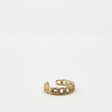 Chain Ring In Gold With Silver Gemstones