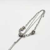 Layered Necklace With Barbed Wire Detail In Silver