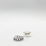 2 Pack Silver Chunky Rings in Plain and Knotted