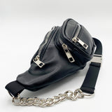 Maxim PU Leather Cross Body Bag In Black
