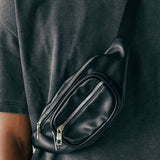 Maxim PU Leather Cross Body Bag In Black