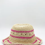 Striped Straw Bucket Hat