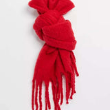 RED CHUNKY SOFT TOUCH SCARF - svnx