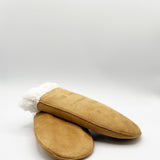 Faux Suede Mittens With Borg Lining