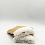 Faux Suede Mittens With Borg Lining