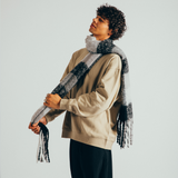 Check Blanket Scarf with Tassles