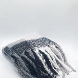 Check Blanket Scarf with Tassles