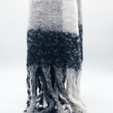 Check Blanket Scarf with Tassles