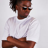 Angular aviator style sunglasses