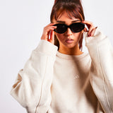 Structured angular frame cat eye sunglasses