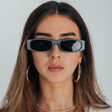 Perforated Rectangle Sunglasses In Black