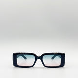 Black Mini Rectangle Sunglasses