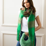 Faux Fur Soft Grab bag in Green