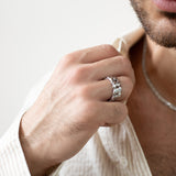 Chunky Cuban Style Ring in Silver