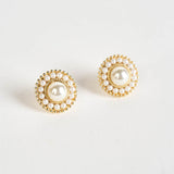 Vintage button Earring in Gold