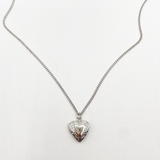 Small Heart Locket Necklace in Silver