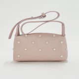 Pink Shoulder bag with pearl studs