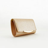 Glitter Envelope Clutch Bag in Champagne