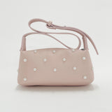 Pink Shoulder bag with pearl studs