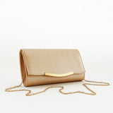 Glitter Envelope Clutch Bag in Champagne