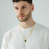 SVNX Gold Chain with Black Pendant