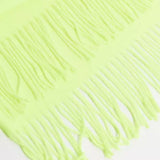 Woven Scarf with Tassles in Neon Yellow