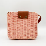 Summer Small Straw Bag Square Bag in Pink