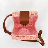 Summer Small Straw Bag Square Bag in Pink