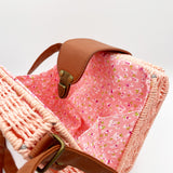 Summer Small Straw Bag Square Bag in Pink